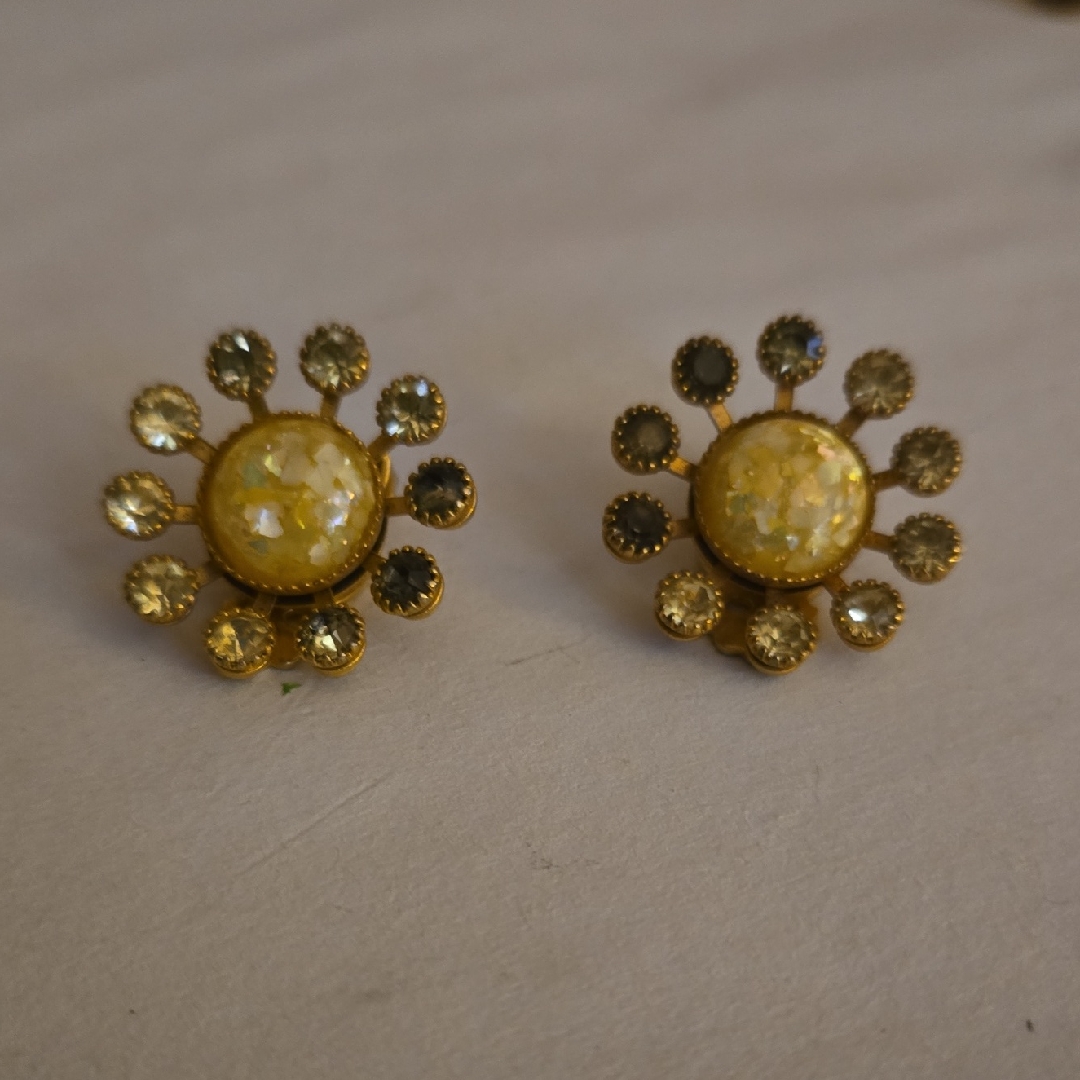 Valentino Gold And Yellow Crystal Earrings.